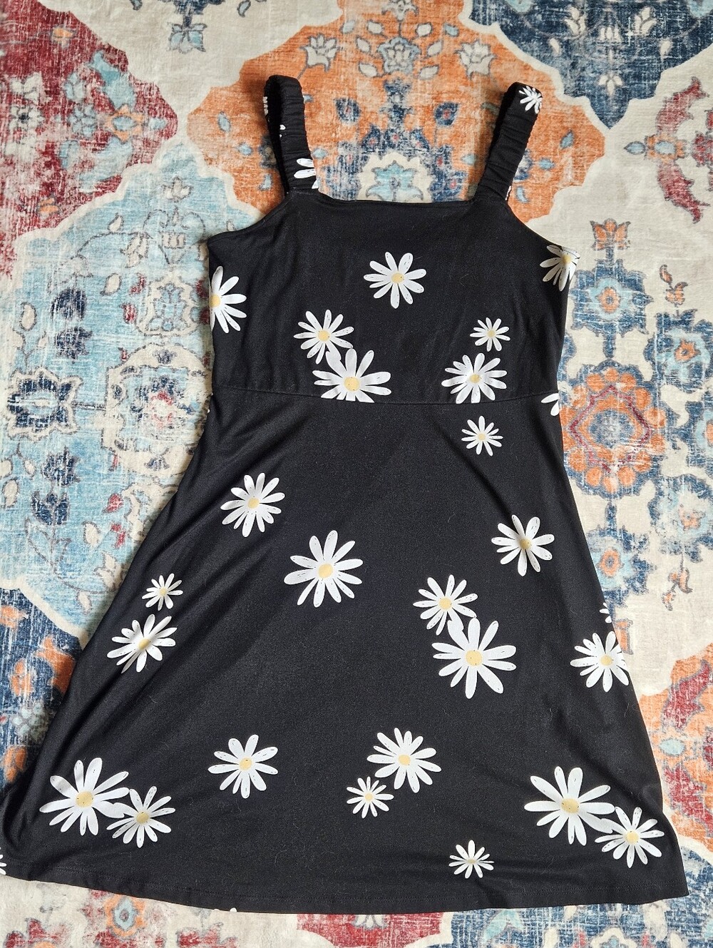 Juniors SO Black Daisy Print Sundress - M